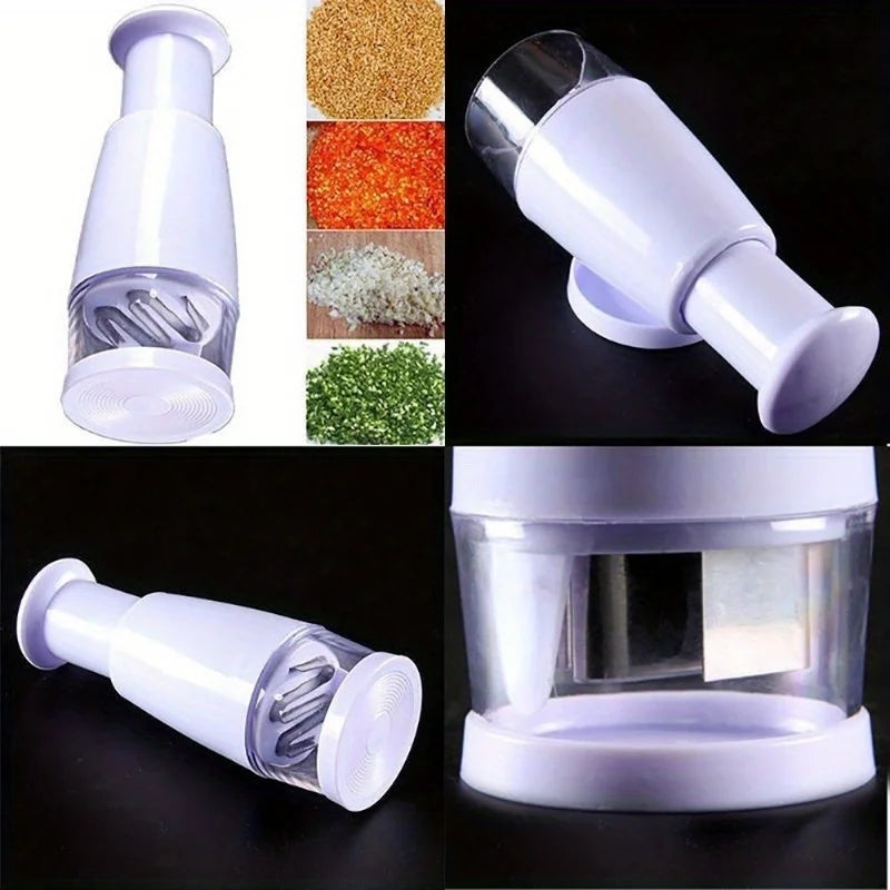 Convenient Manual Food Chopper: Effortlessly Dice Vegetables Like Onions, Garlic, and Herbs for Your Kitchen Recipes