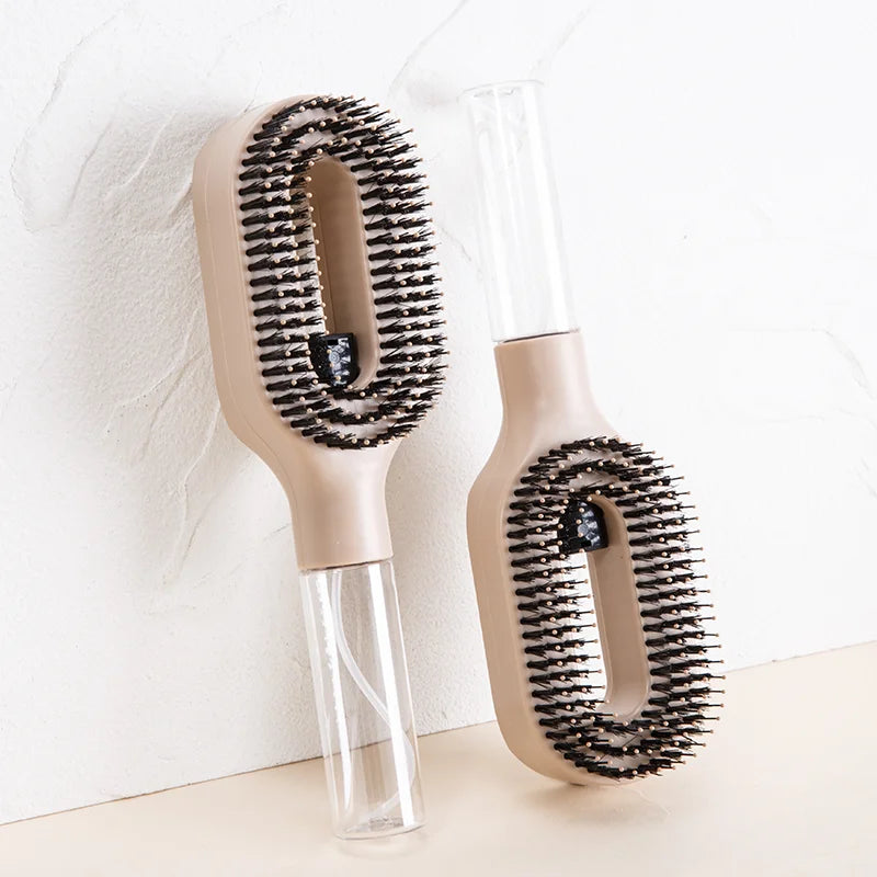 2in1 Sprayer Comb Detangling Scalp Massage Hairbrush with Spray Bottle Essential Oil Water Mist Spray Brush Anti-static Autumn